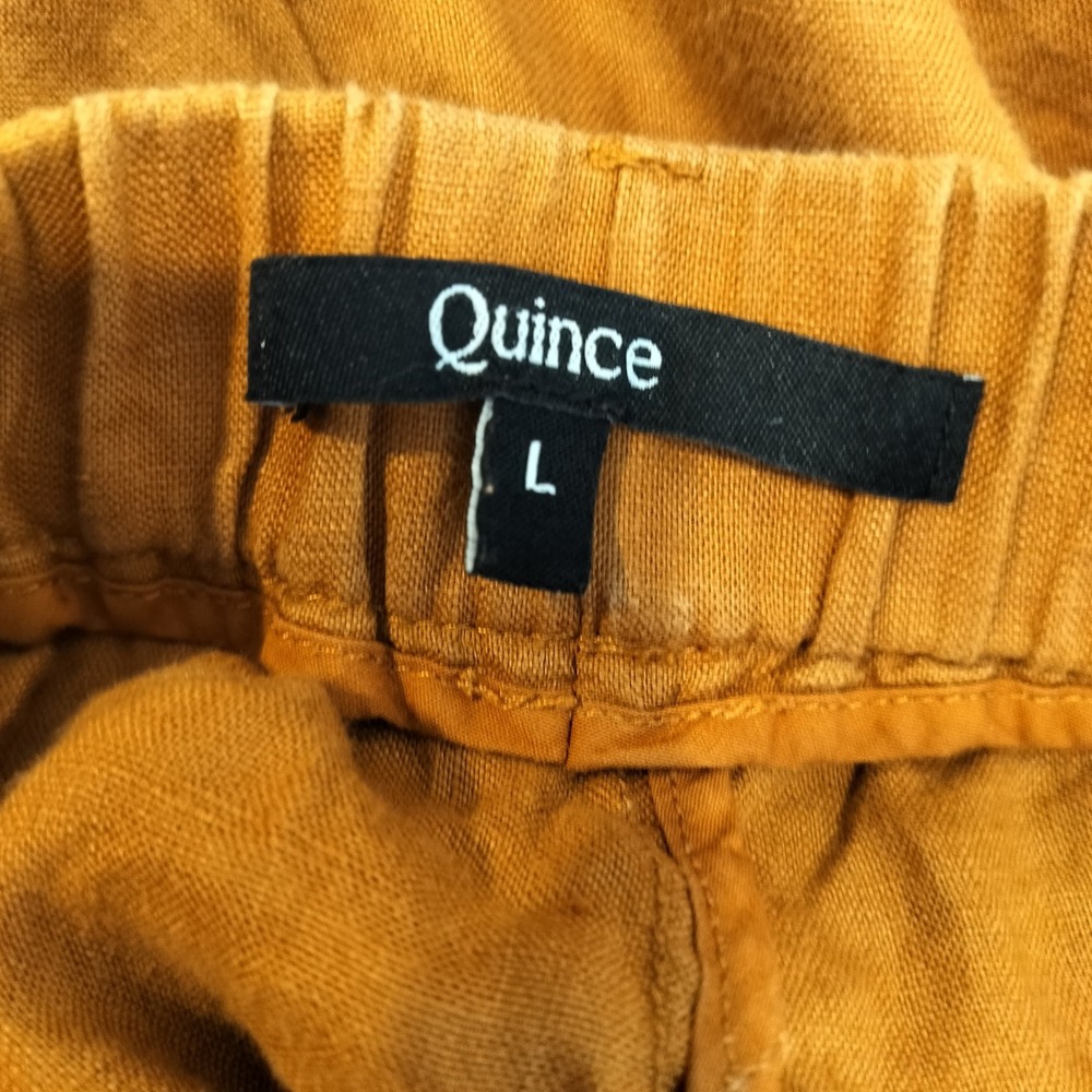 Quince European Linen Cropped Pants Womens Large Pull On High Waist Pockets - Picture 7 of 8